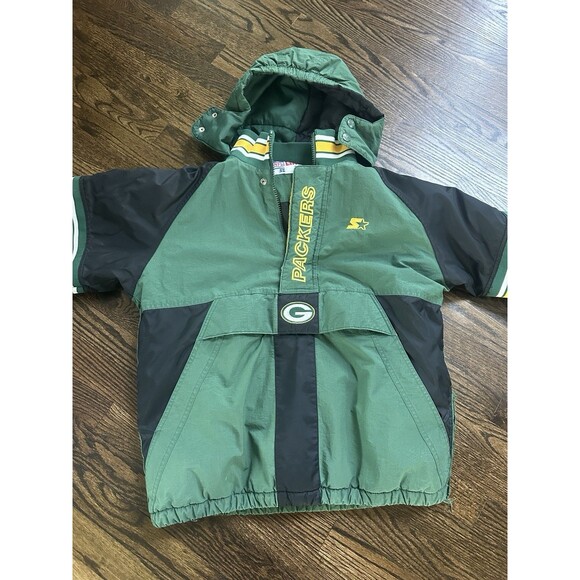 STARTER Other - Starter Jacket Proline 90s Green Bay Packers ProLine 1/2 Zip Hood Size XL